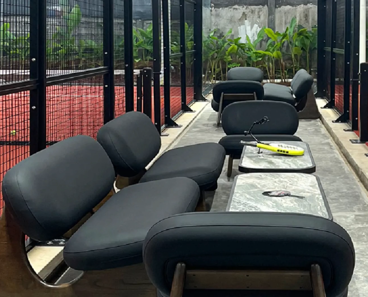 Colourful fabric swatches overhead